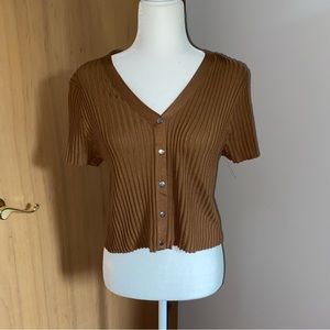 Brown button down shirt